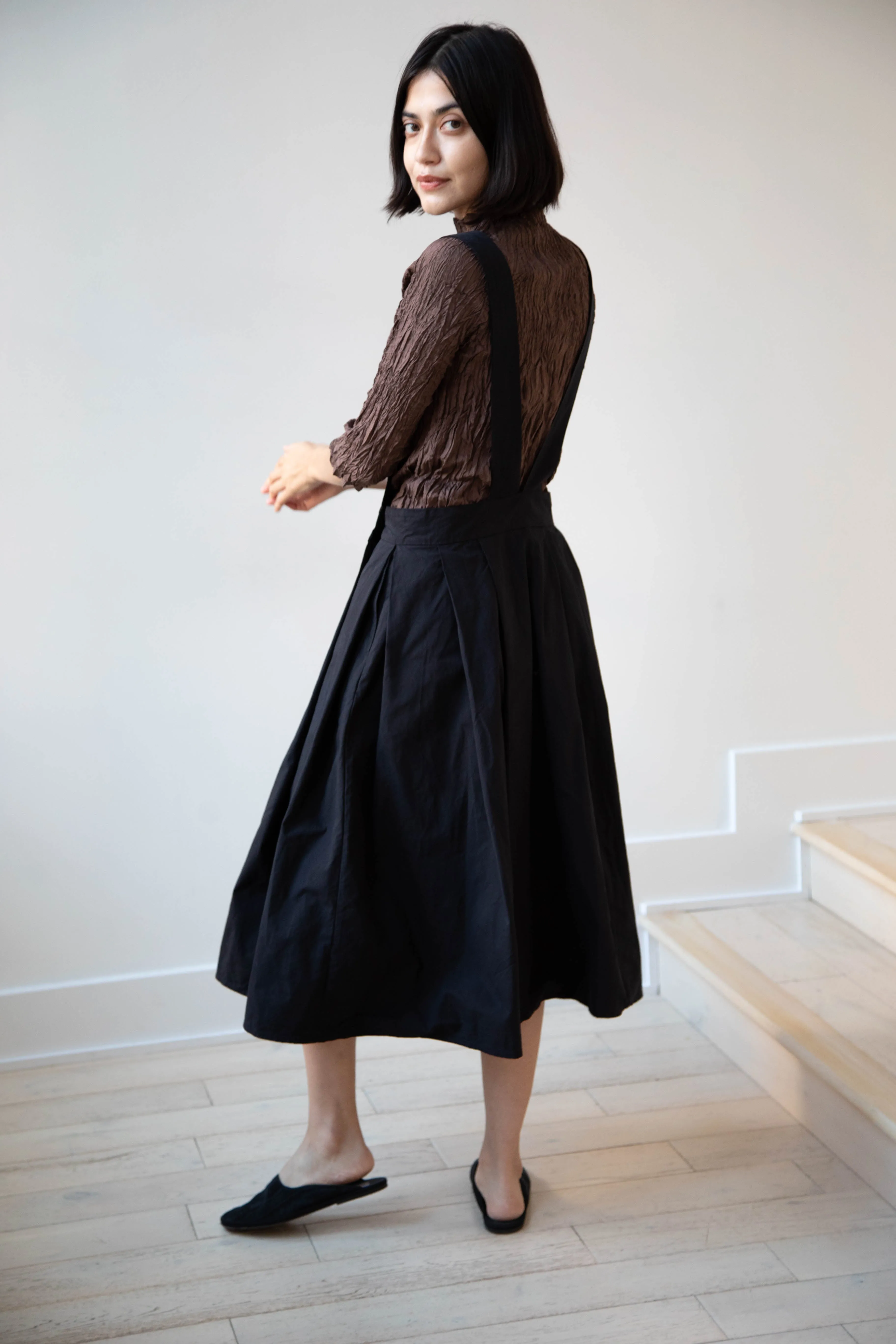 Risa Nakamura | Apron Skirt "G" in Washed Cotton Gabardine