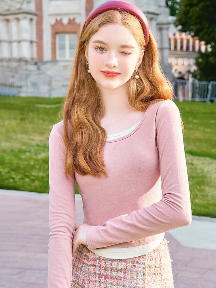 Romantic Double-Layered Crop Tee