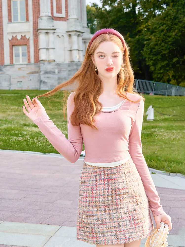 Romantic Double-Layered Crop Tee