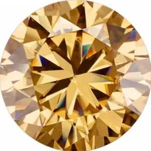 Round Diamond Faceted FAB Brown Moissanite Loose Stone
