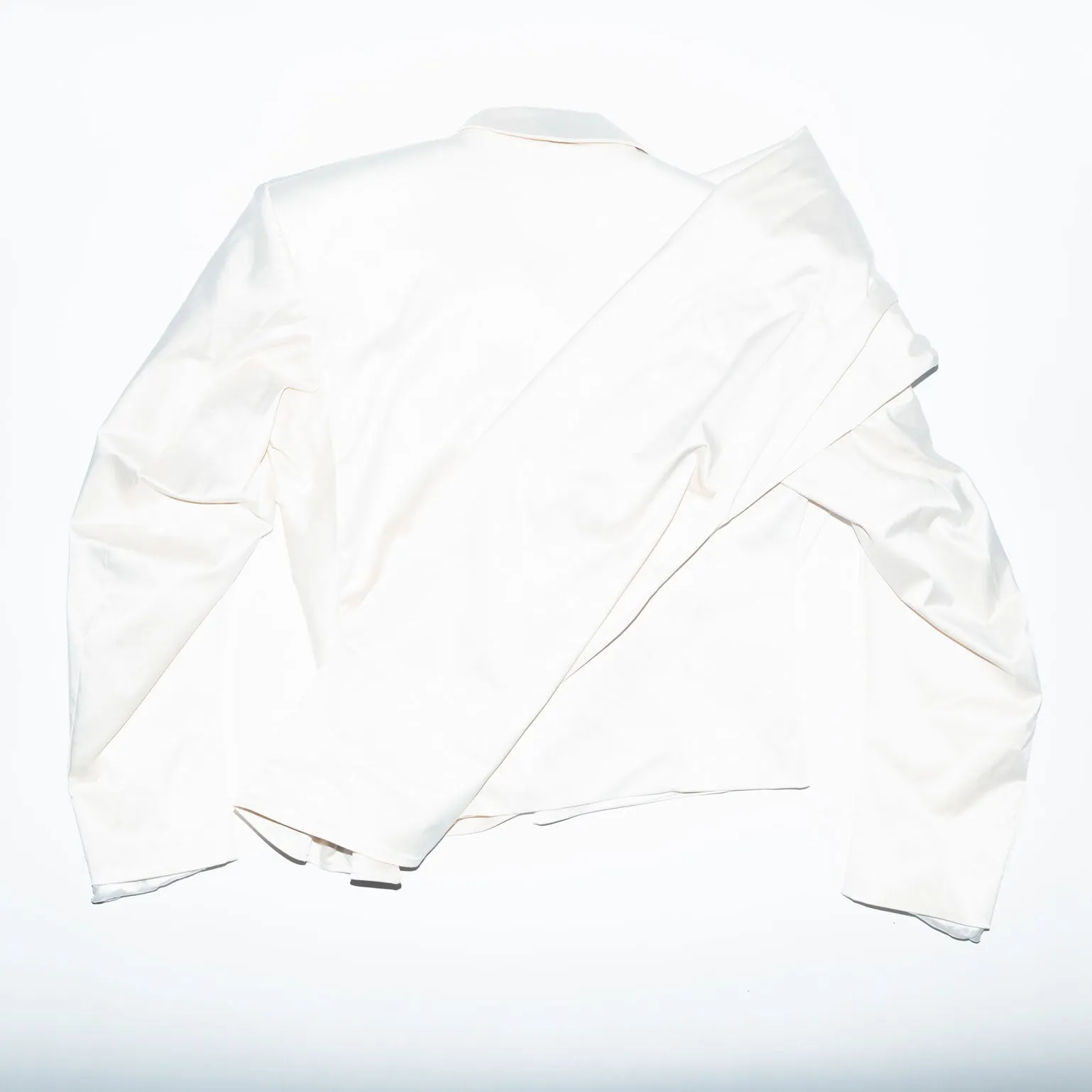 Runway Wrap-around Wedding Two Piece Suit blazer with trousers in Satin Champagne