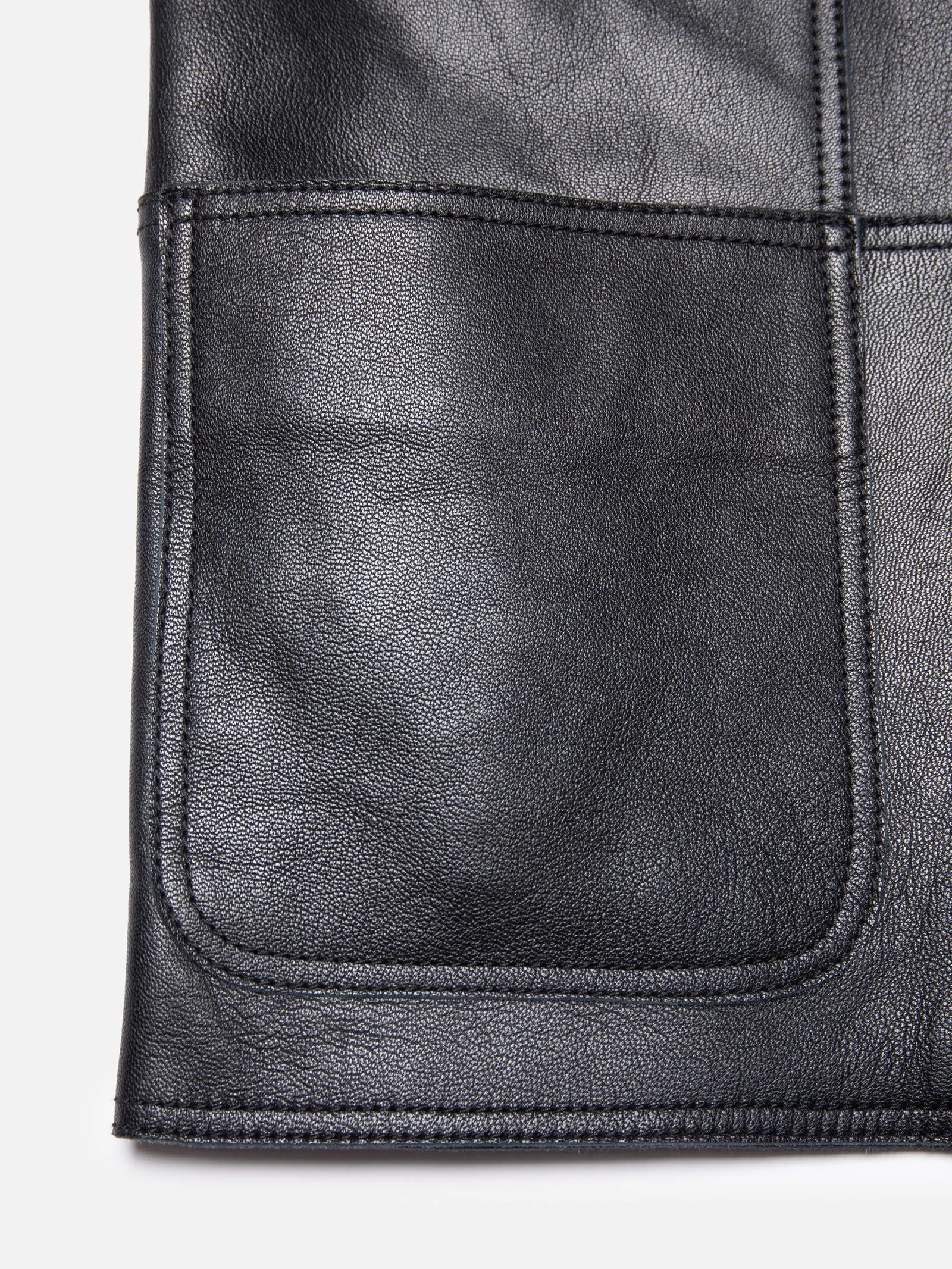 saga leather blazer in black