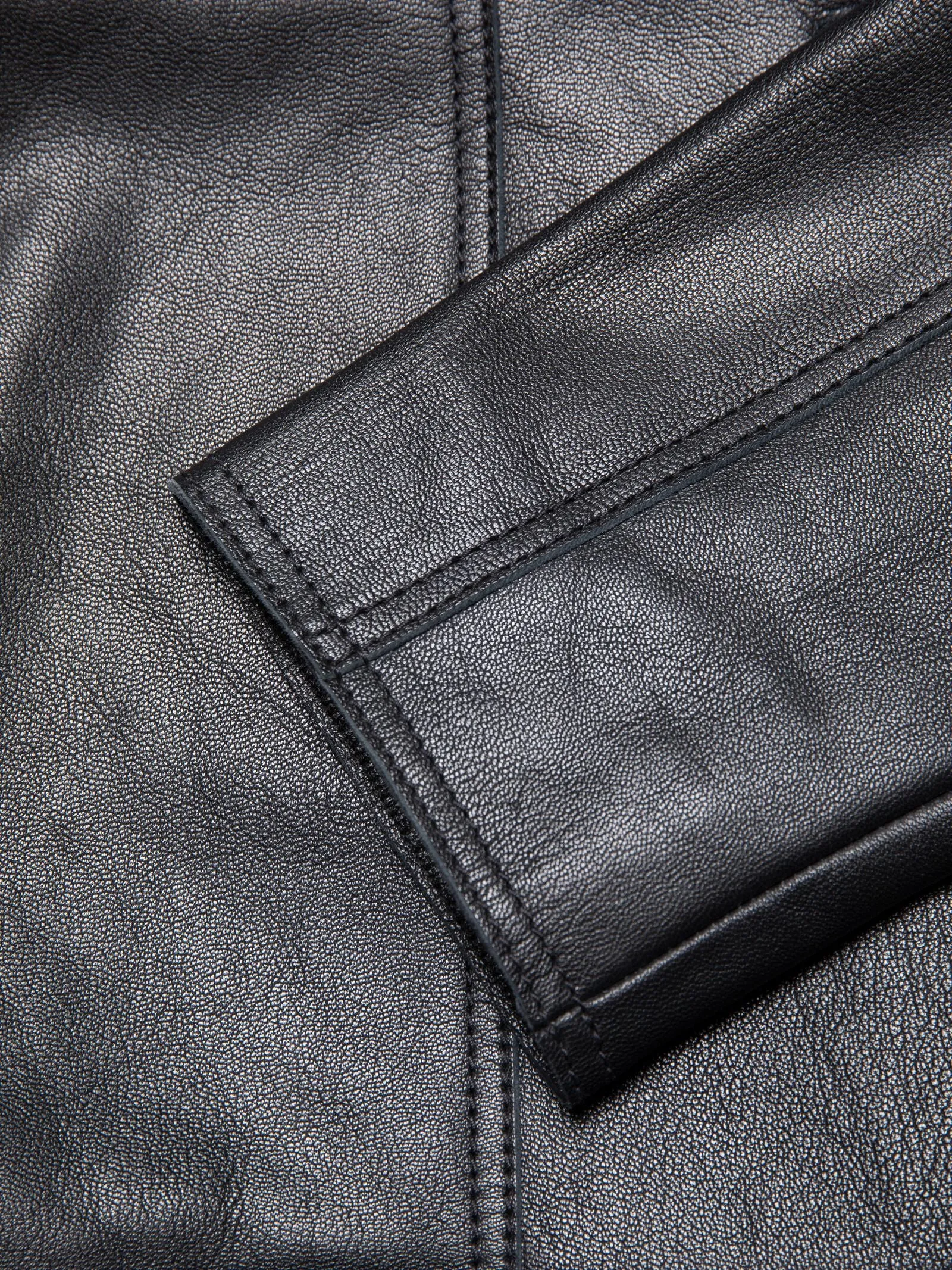 saga leather blazer in black