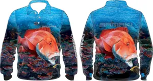 Samaki Red Emperor Long Sleeve Kids Fishing Shirt