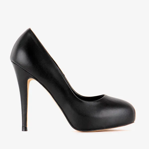*SCANDALIZE - black leather, 11/2cm size UK 2.5