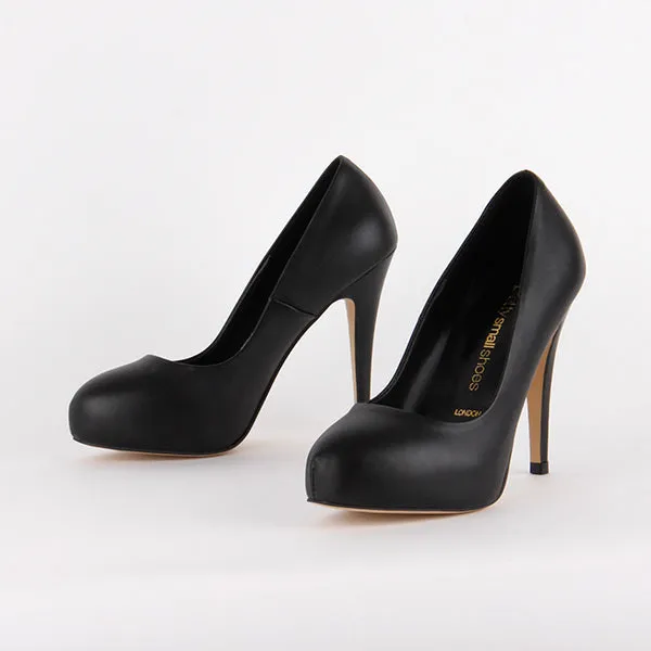 *SCANDALIZE - black leather, 11/2cm size UK 2.5