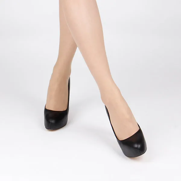 *SCANDALIZE - black leather, 11/2cm size UK 2.5
