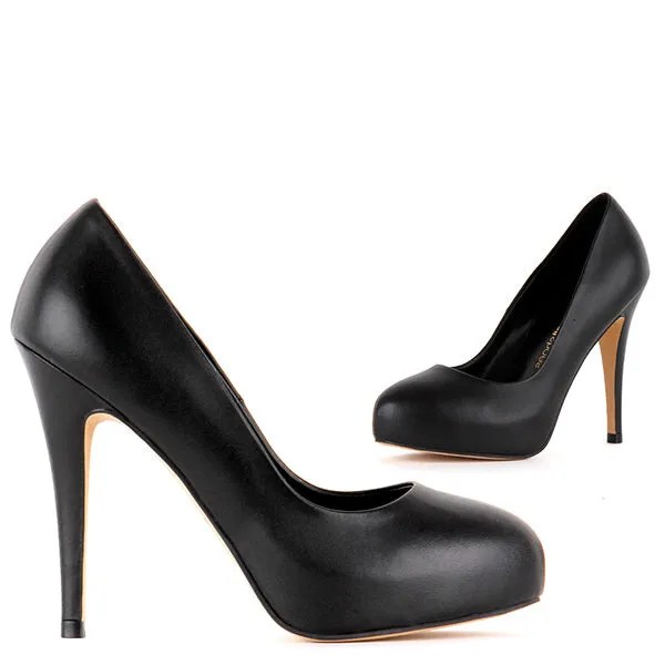 *SCANDALIZE - black leather, 11/2cm size UK 2.5