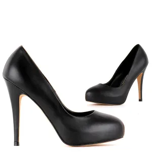 *SCANDALIZE - black leather, 11/2cm size UK 2.5