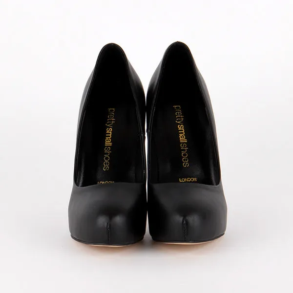 *SCANDALIZE - black leather, 11/2cm size UK 2.5