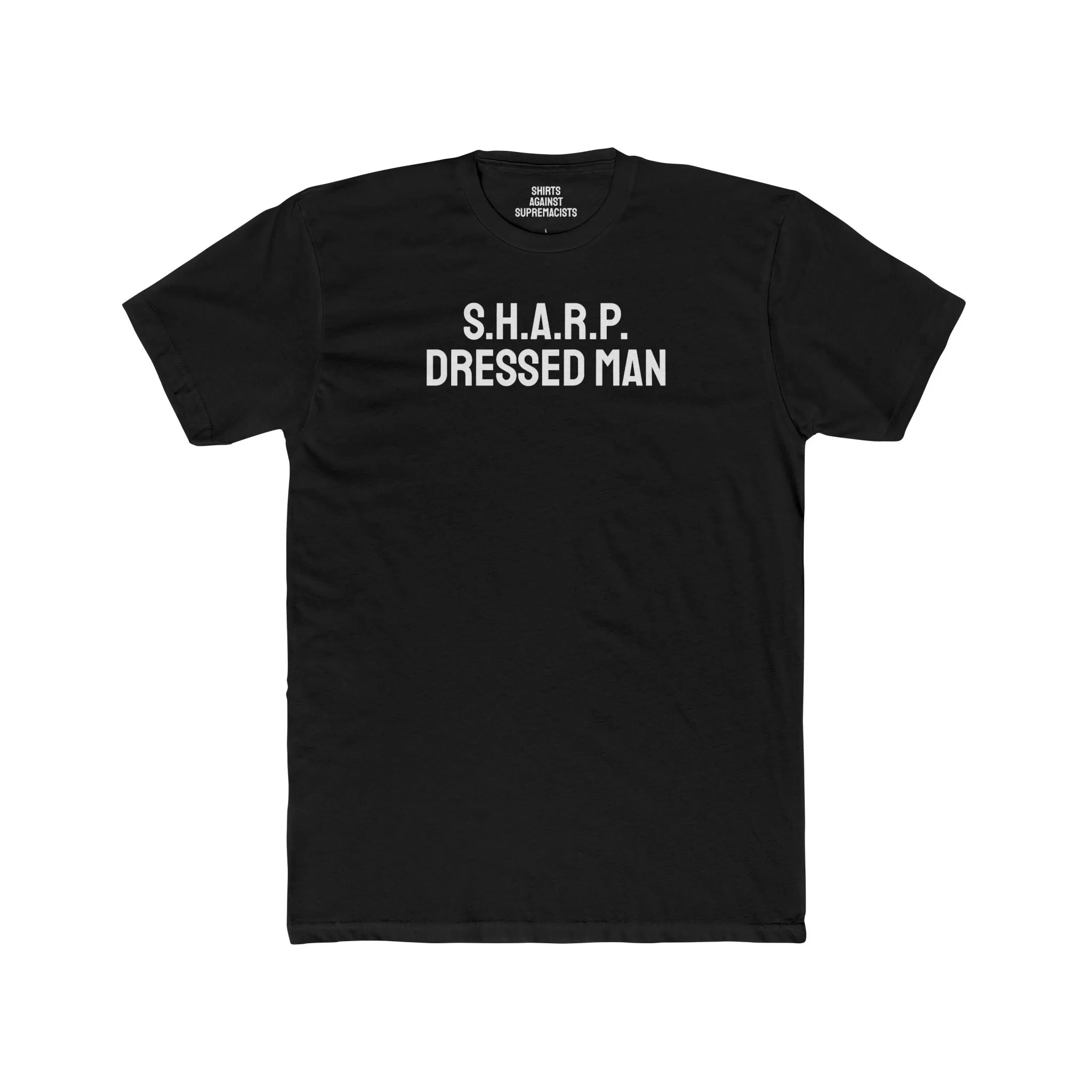 S.H.A.R.P. Dressed Man - Unisex Cotton Crew Tee
