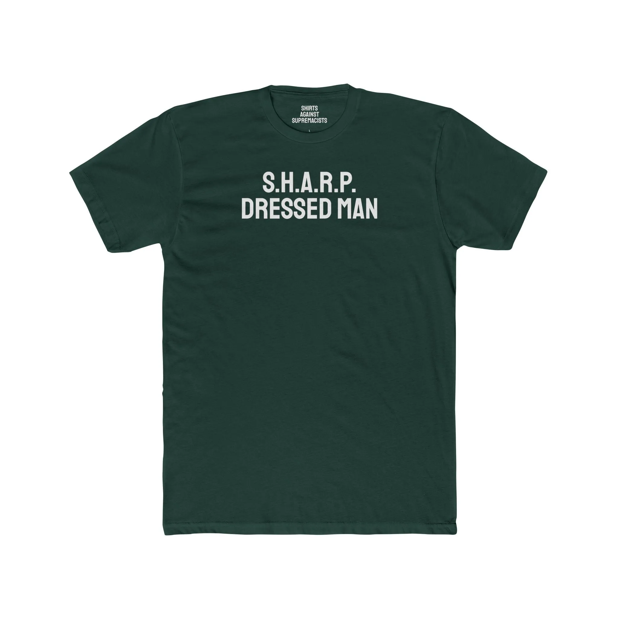 S.H.A.R.P. Dressed Man - Unisex Cotton Crew Tee