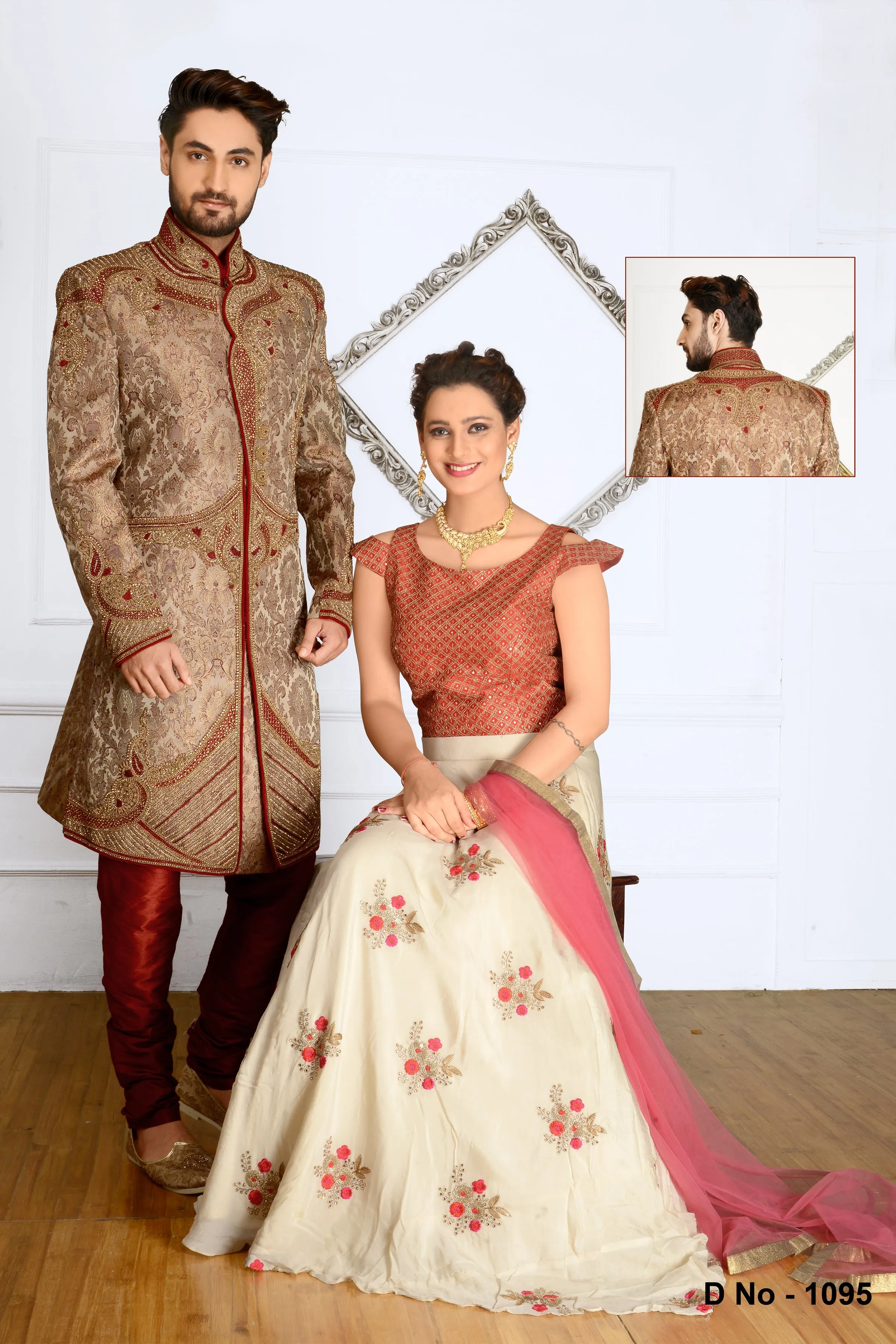 Sherwani (Custom Tailored) - (D.No.-1095)