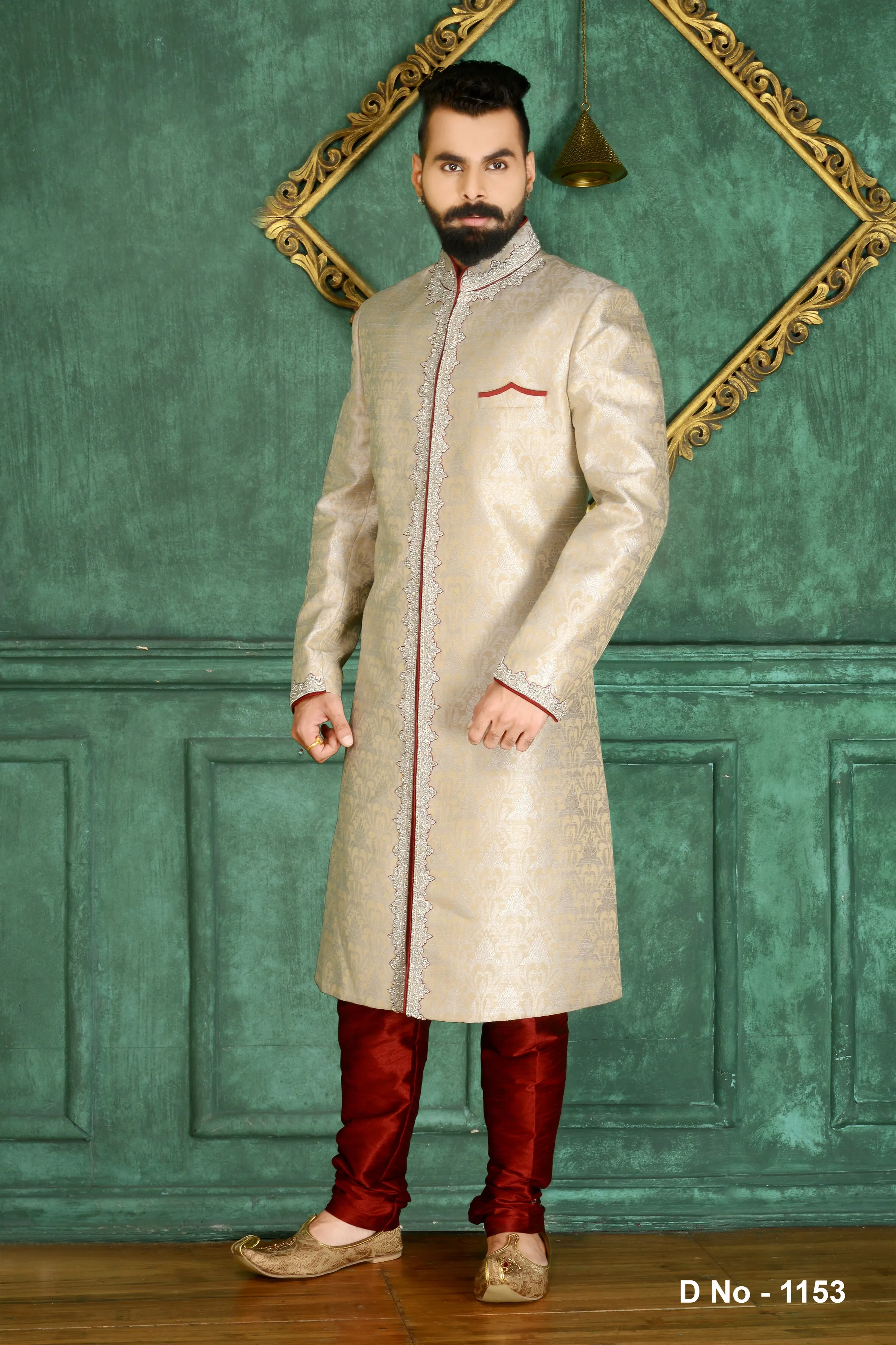 Sherwani (Custom Tailored) - (D.No.-1153)
