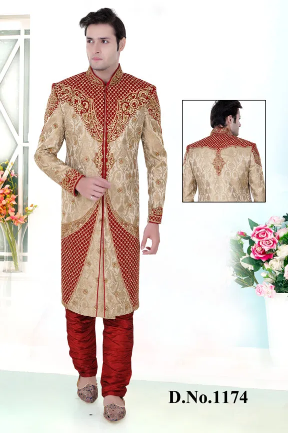 Sherwani (Custom Tailored) - (D.No.-1174)