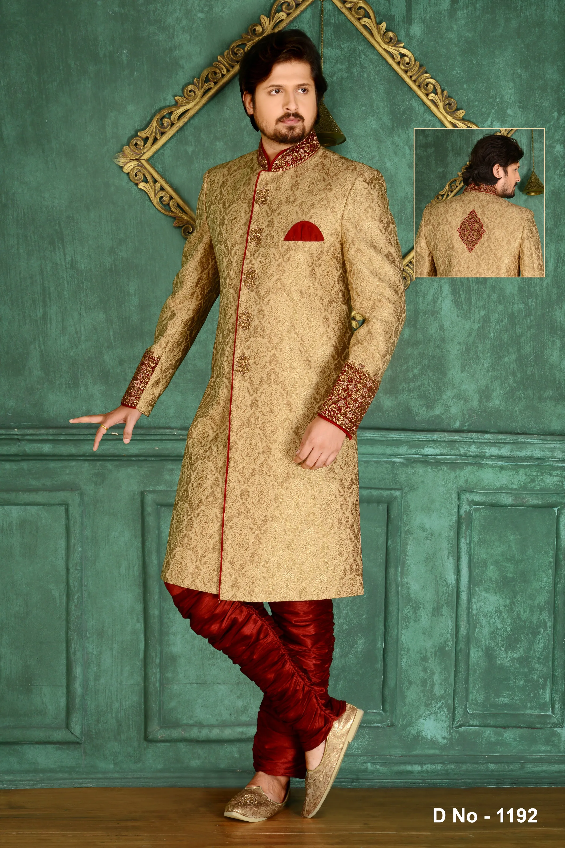 Sherwani (Custom Tailored) - (D.No.-1192)