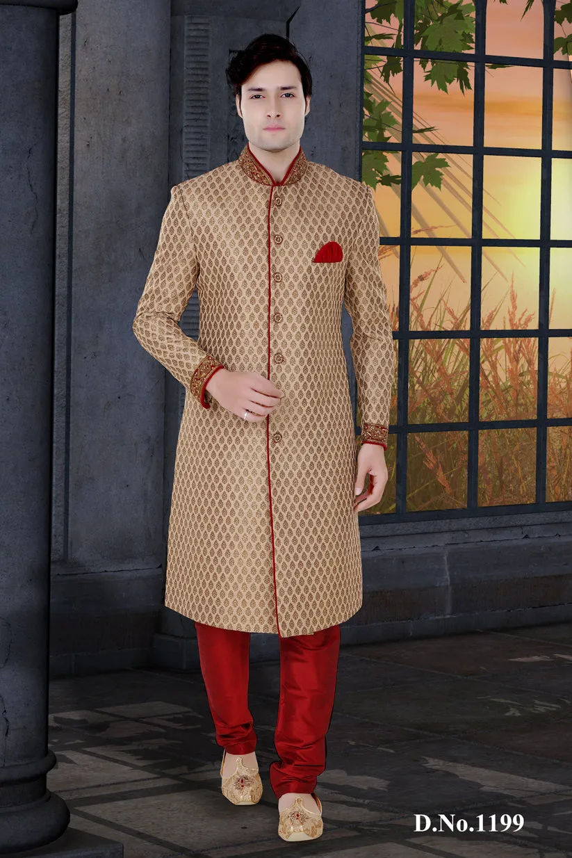 Sherwani (Custom Tailored) - (D.No.-1199)