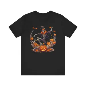 Skeleton with jack-o-lanterns Unisex Jersey Short Sleeve Tee