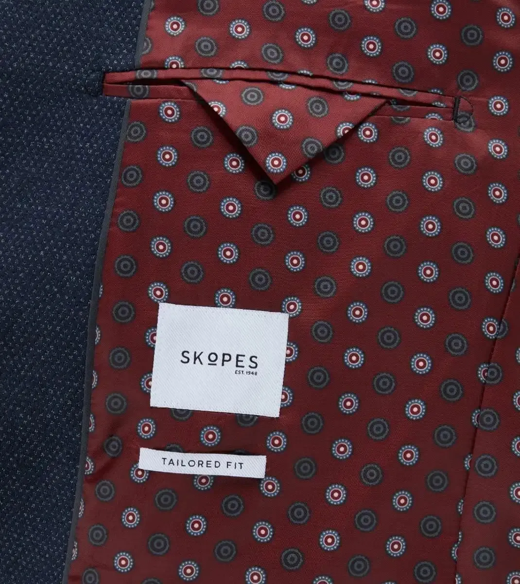 Skopes Mens Tailored Warlow Tweed Blazer Jacket Navy