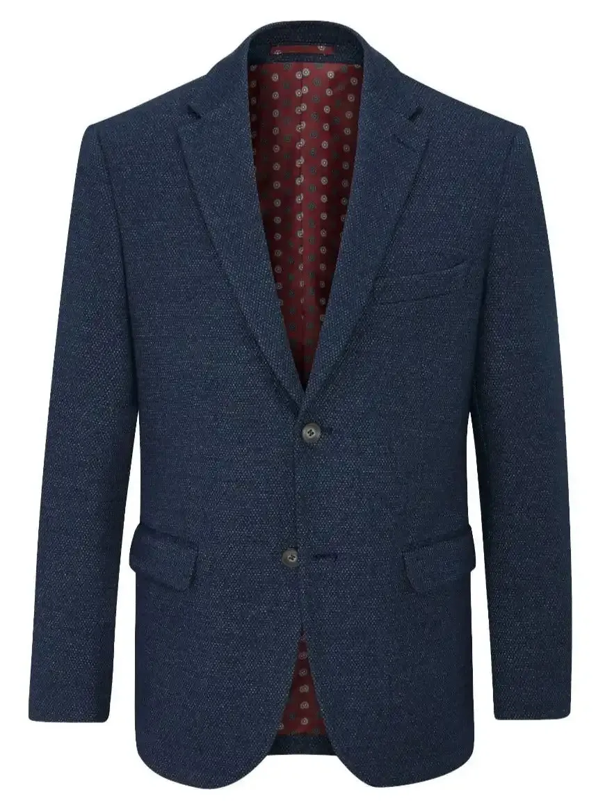 Skopes Mens Tailored Warlow Tweed Blazer Jacket Navy