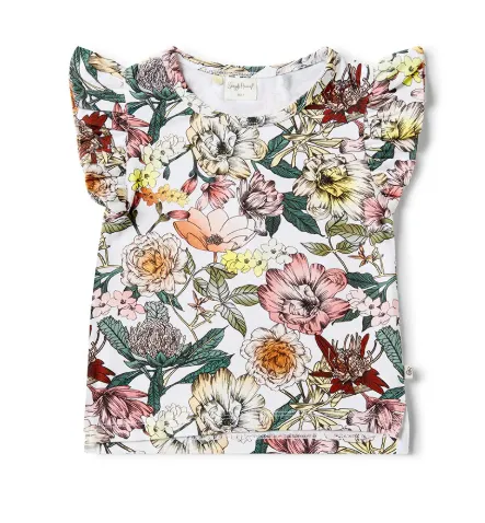 SNUGGLE HUNNY AUSTRALIANA ORGANIC T-SHIRT WITH FRILL