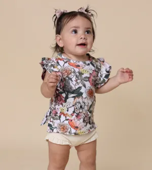 SNUGGLE HUNNY AUSTRALIANA ORGANIC T-SHIRT WITH FRILL