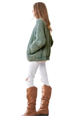Soft Grid Quilt Jacket w/ Pockets