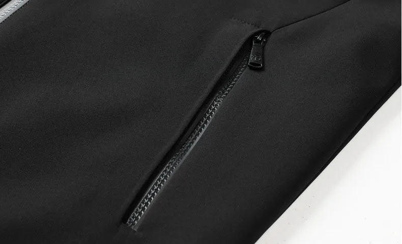 Solid Color Water-Resistant Track Jacket with Hood