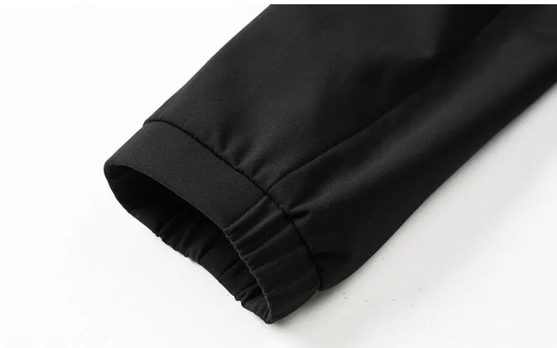 Solid Color Water-Resistant Track Jacket with Hood