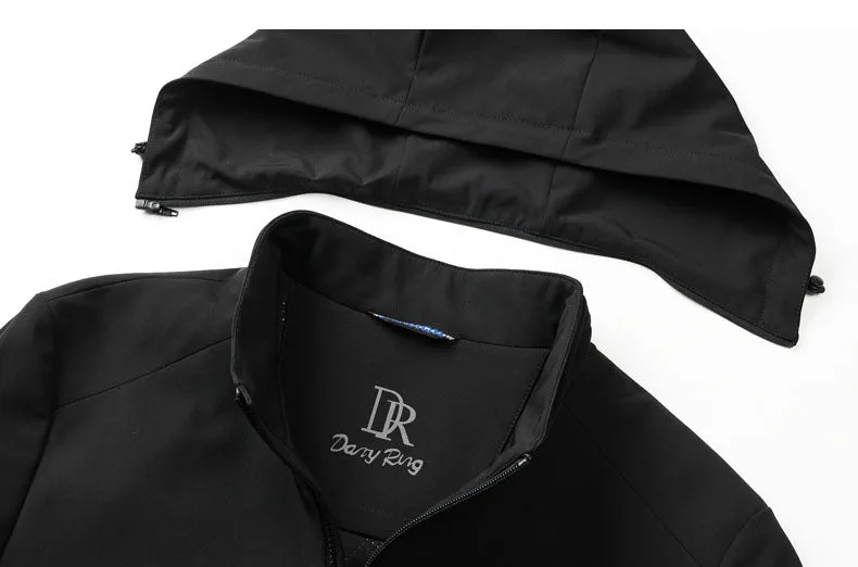 Solid Color Water-Resistant Track Jacket with Hood