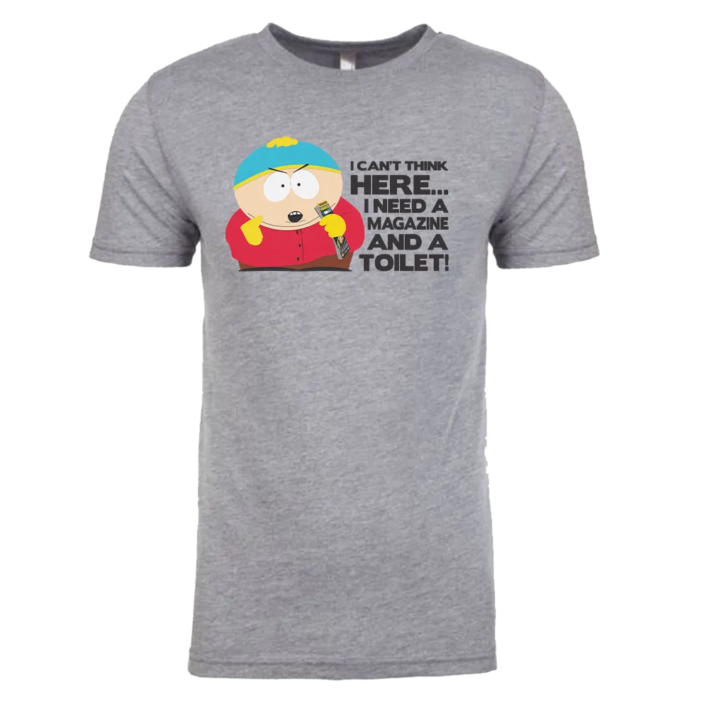 South Park Cartman Magazine and a Toilet Adult Short Sleeve T-Shirt