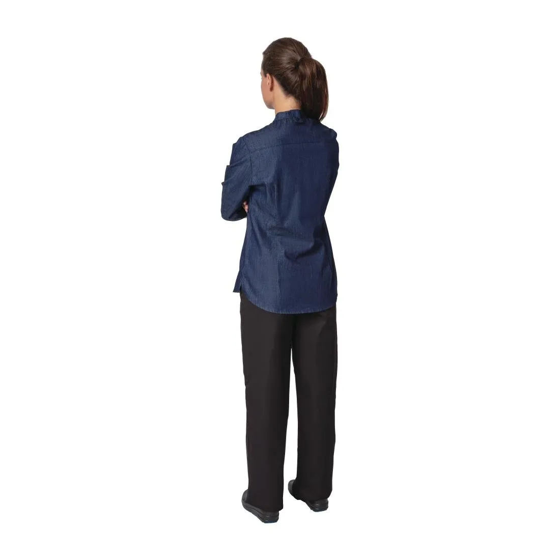 Southside NY Queens Womens Denim Lightweight Chefs Shirt Size XL