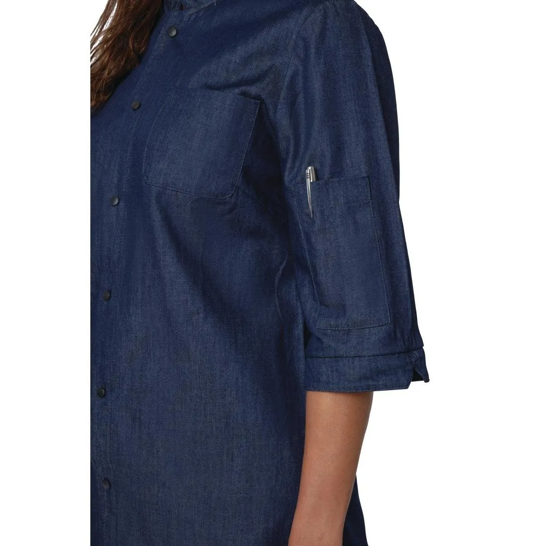 Southside NY Queens Womens Denim Lightweight Chefs Shirt Size XL