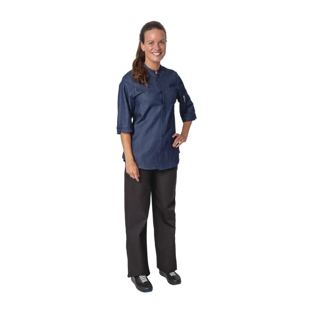 Southside NY Queens Womens Denim Lightweight Chefs Shirt Size XL