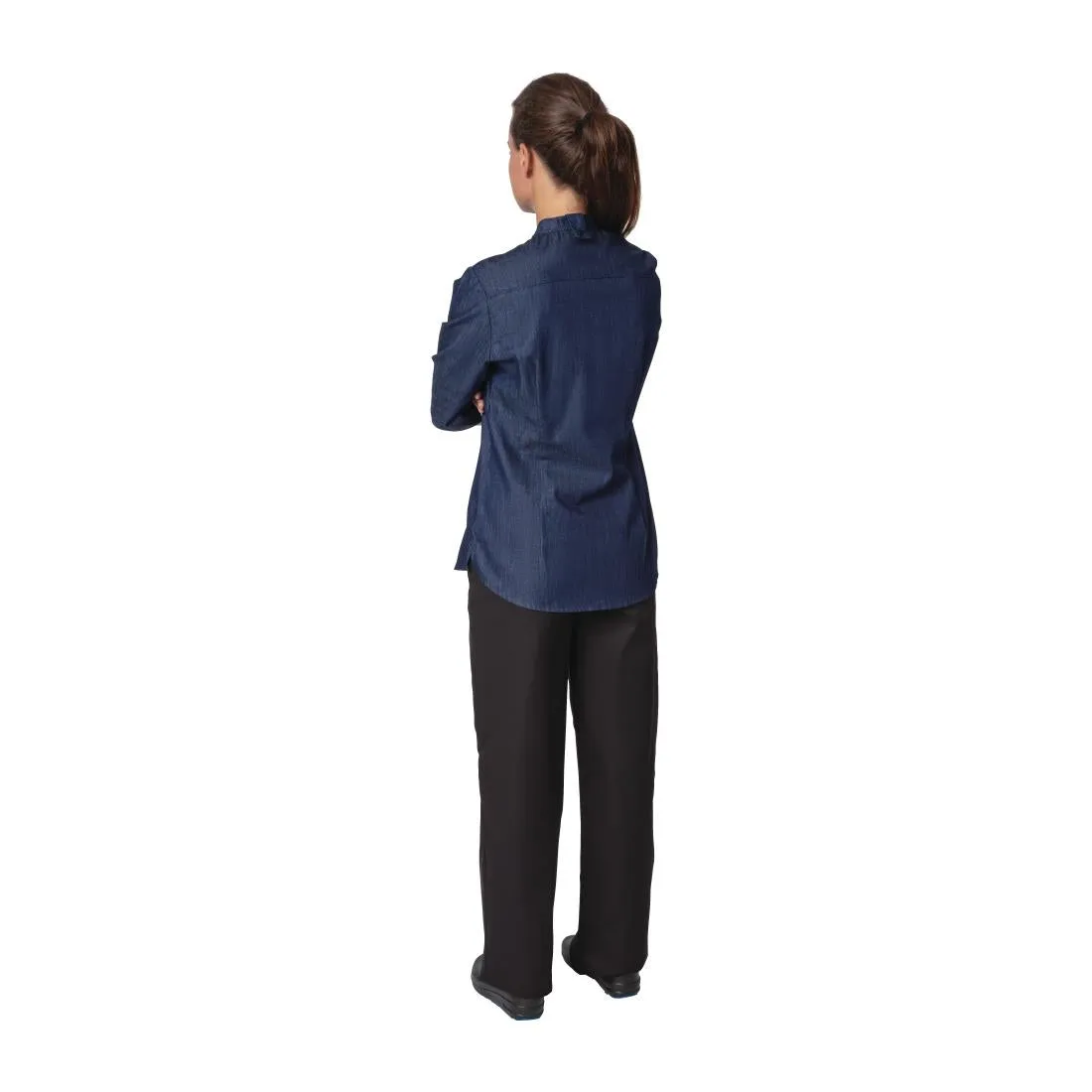 Southside NY Queens Womens Denim Lightweight Chefs Shirt Size XS