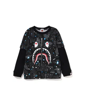 Space Camo Shark Layered L/S Tee