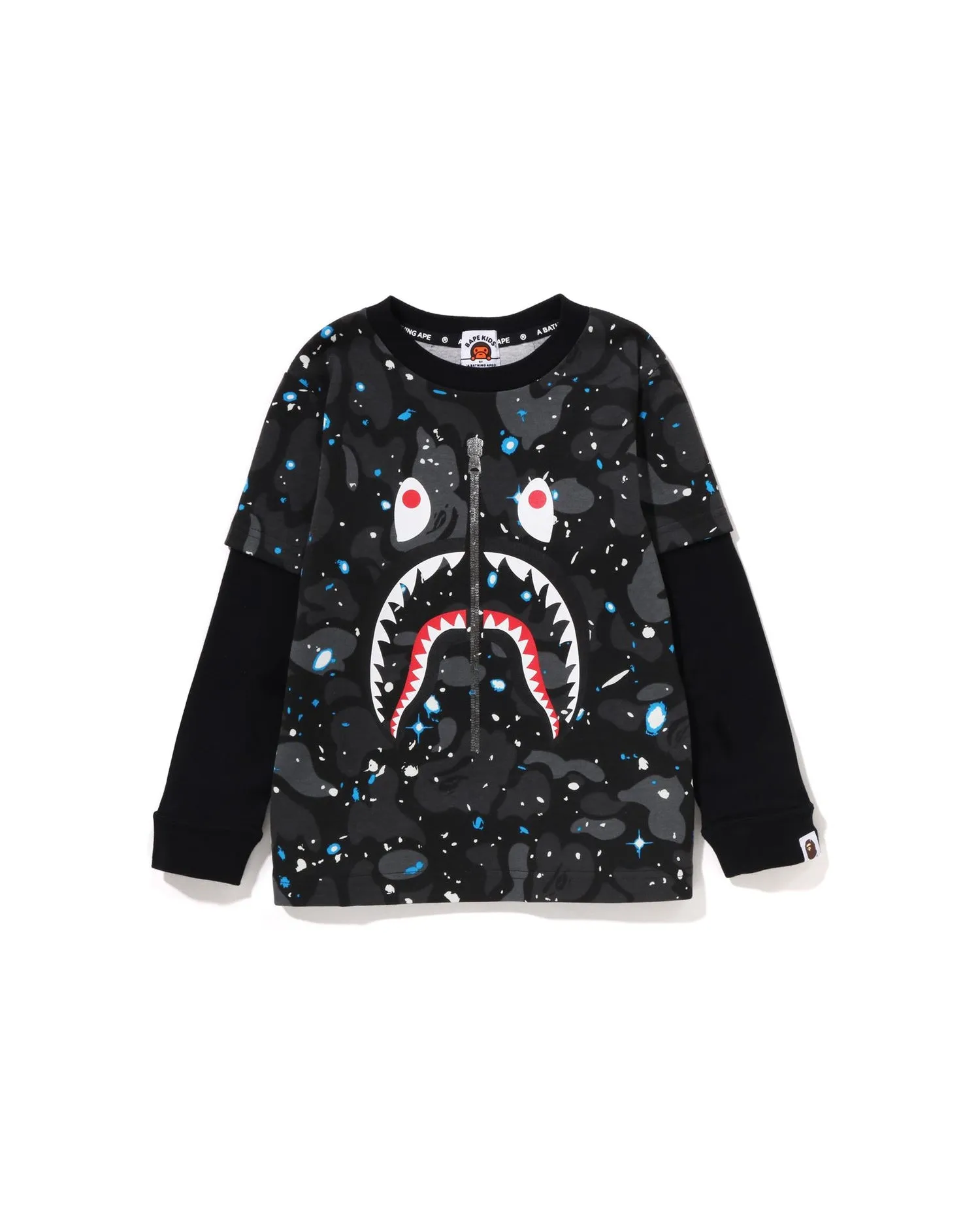 Space Camo Shark Layered L/S Tee