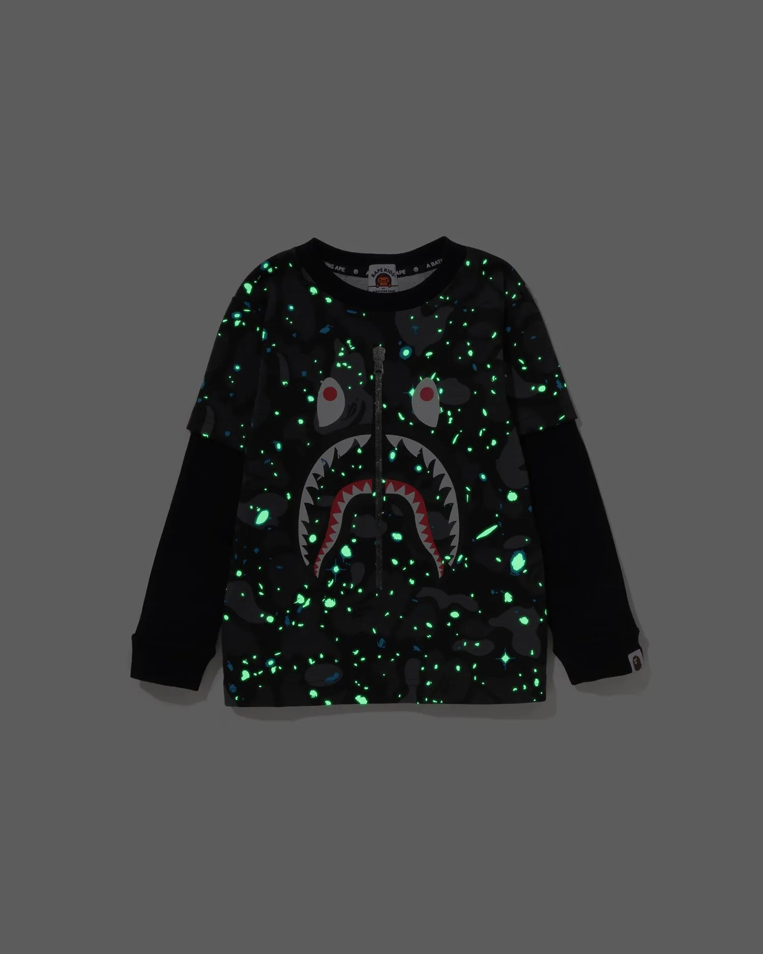 Space Camo Shark Layered L/S Tee
