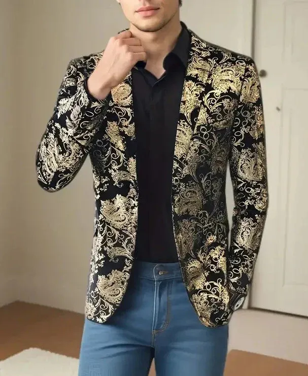 Stylish and elegant men's blazer in baroque pattern