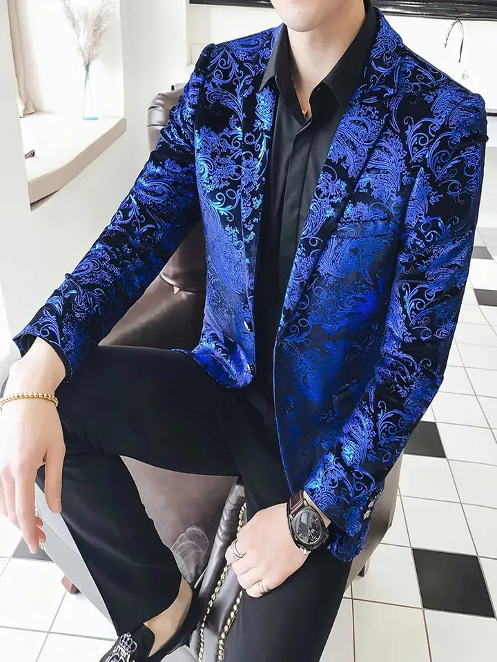 Stylish and elegant men's blazer in baroque pattern