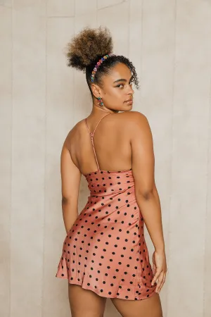 T Bar Back Satin Mini Slip Dress