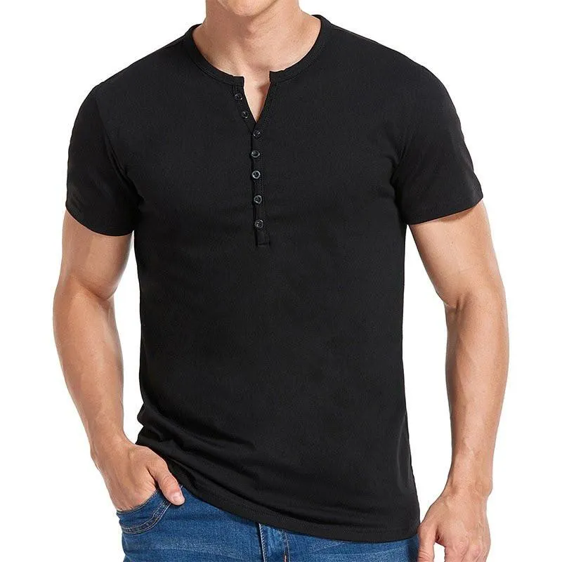 T-shirt boutonné à manches courtes vintage