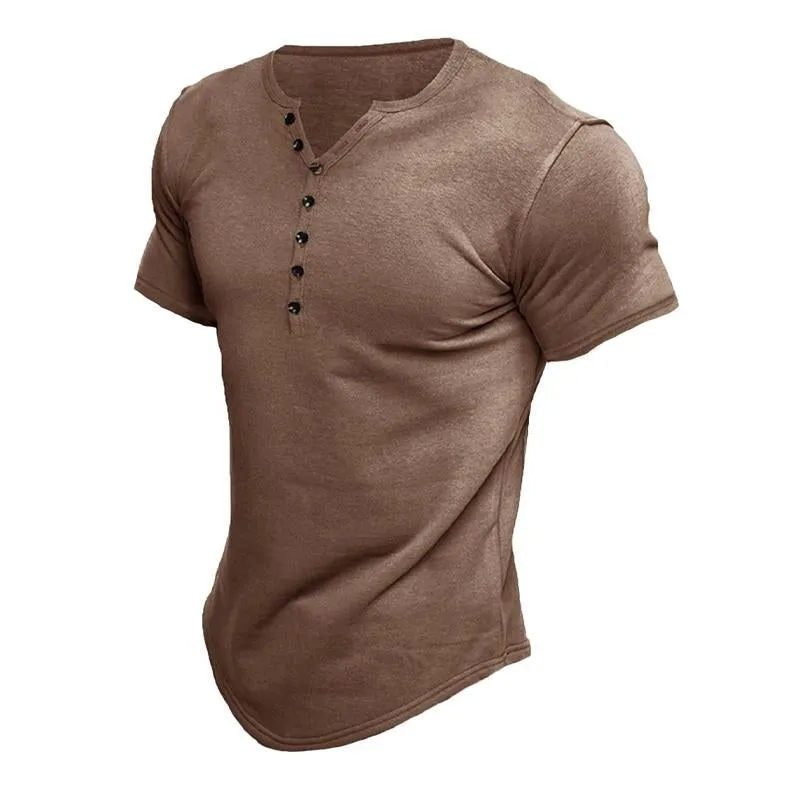 T-shirt boutonné à manches courtes vintage