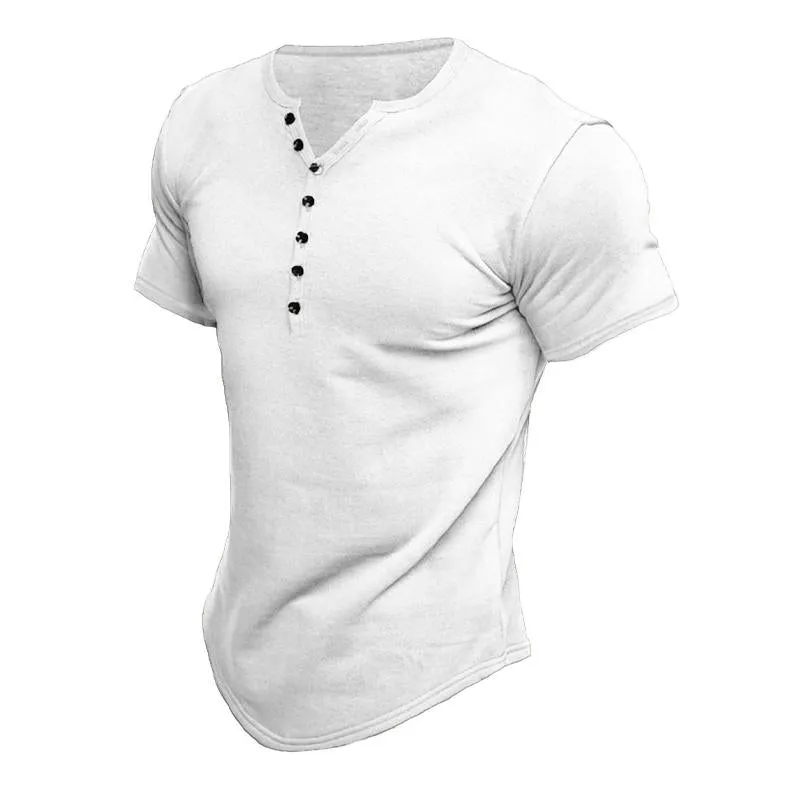 T-shirt boutonné à manches courtes vintage
