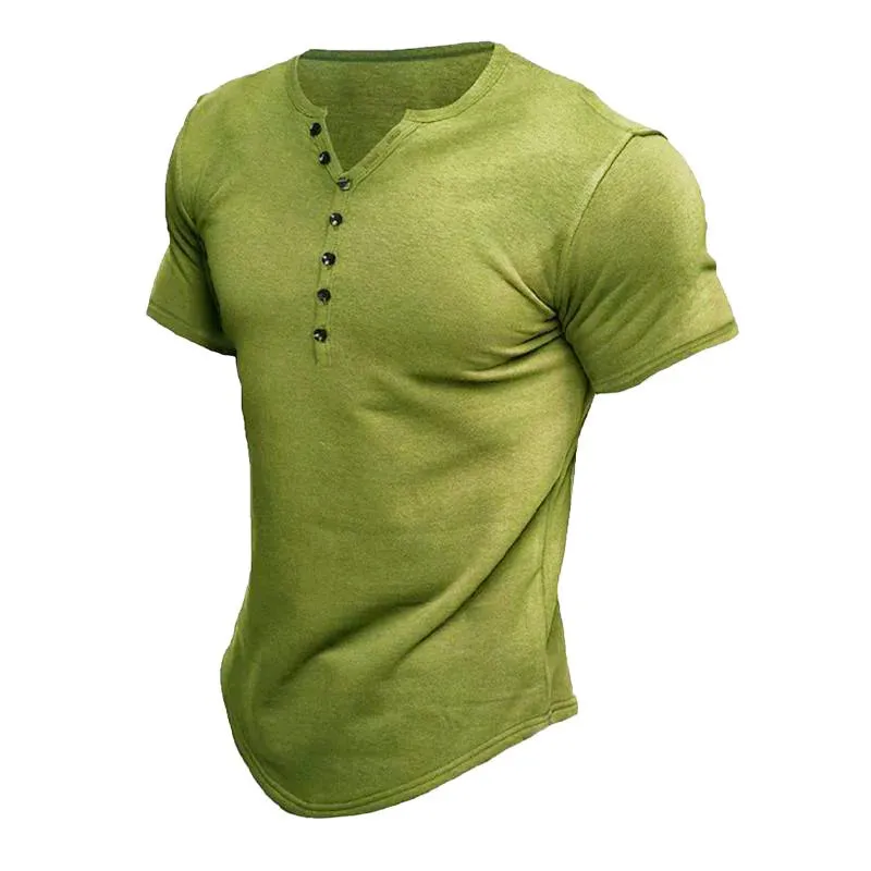 T-shirt boutonné à manches courtes vintage