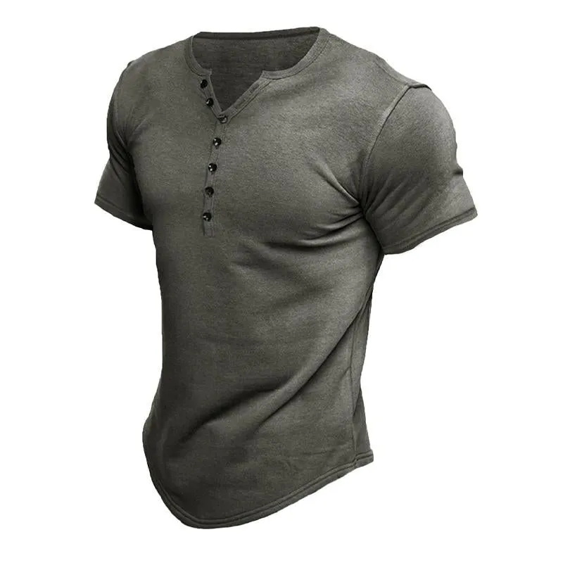 T-shirt boutonné à manches courtes vintage