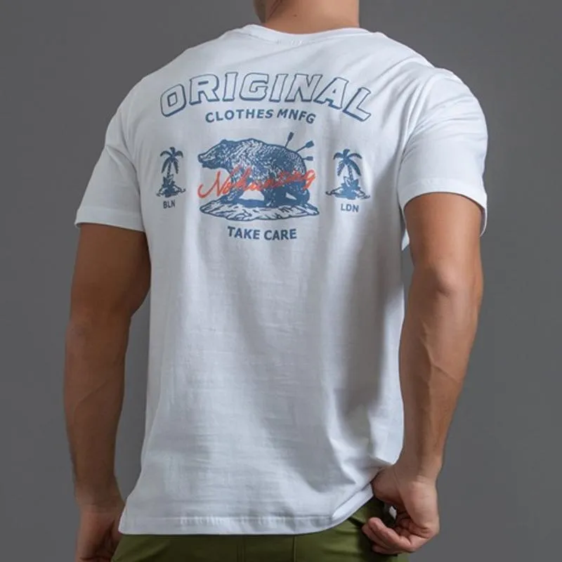 T-shirt en coton à manches courtes et imprimé rétro
