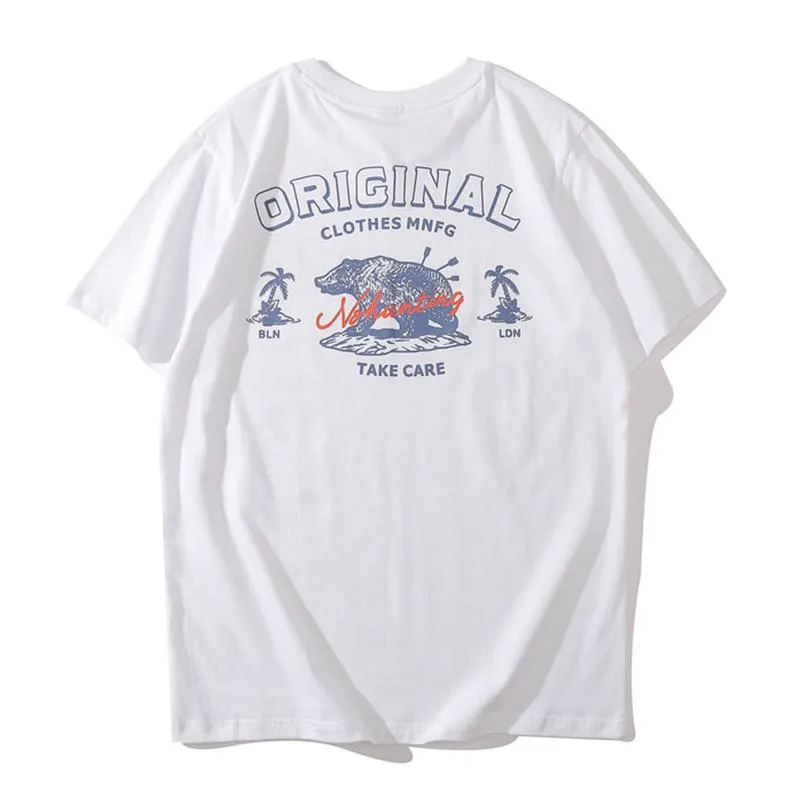 T-shirt en coton à manches courtes et imprimé rétro