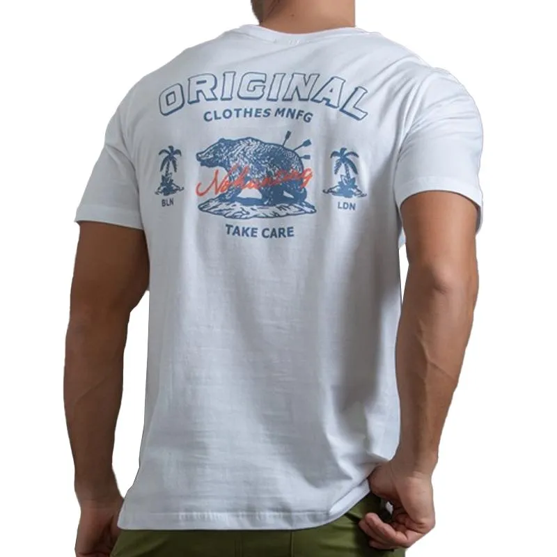 T-shirt en coton à manches courtes et imprimé rétro