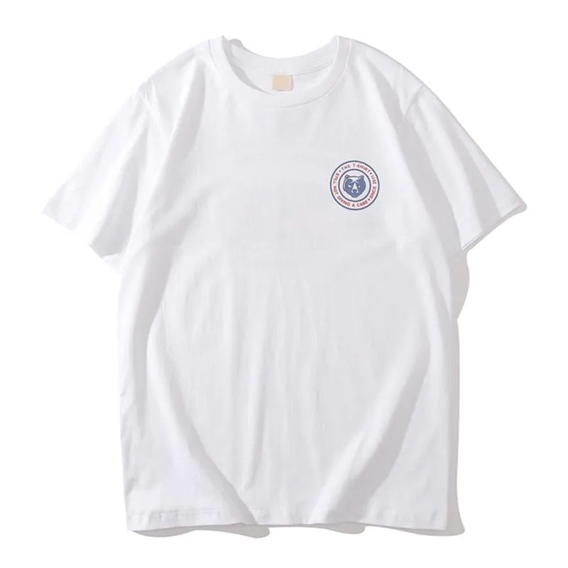 T-shirt en coton à manches courtes et imprimé rétro